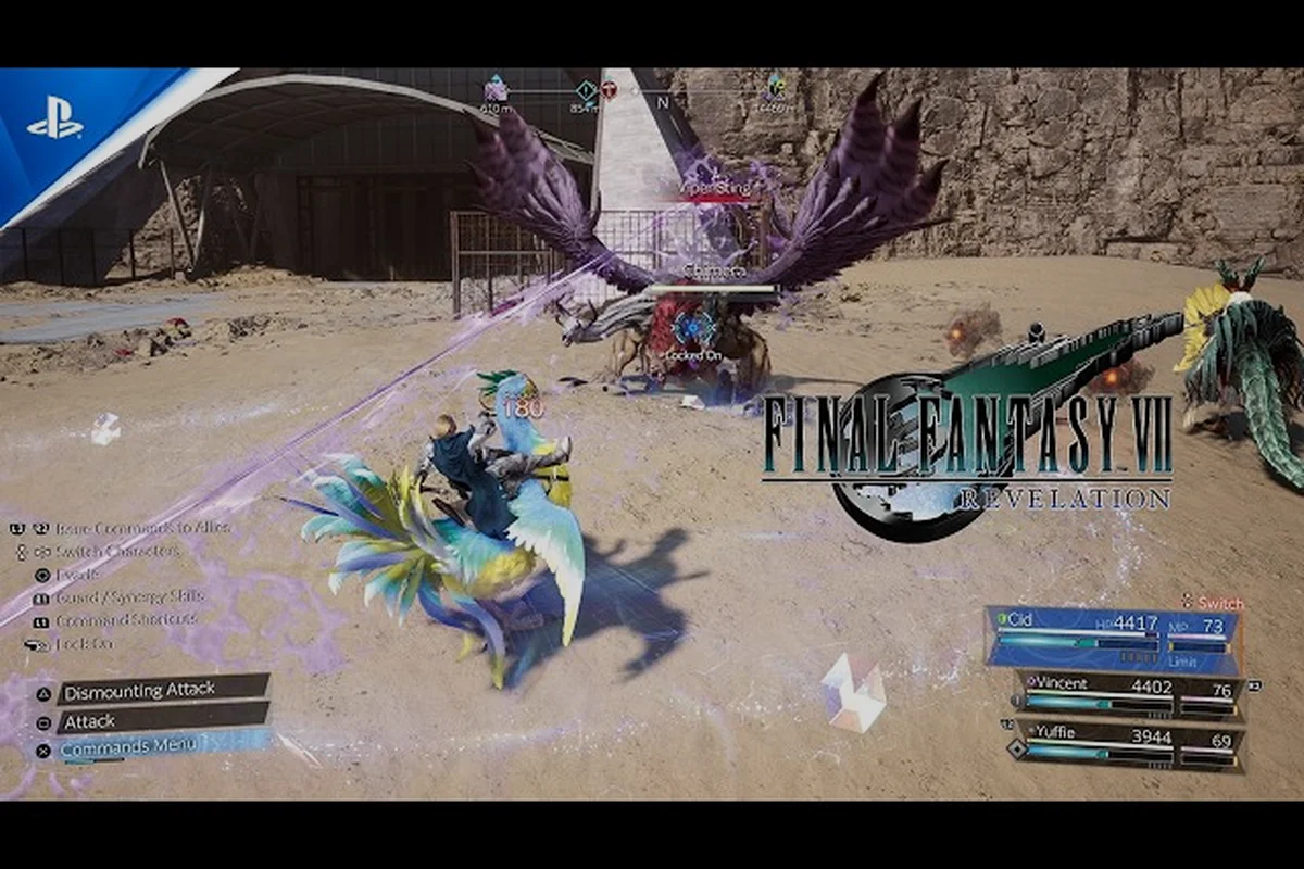 FINAL FANTASY VII REVELATION Weltkarte: Highwind-Routen